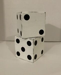 Handmade Distressed Wood Jumbo Large Dice Party Yard game Home Décor 3.5-3.75”