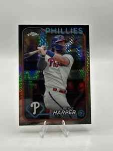BRYCE HARPER 2024 Topps Chrome Baseball Phillies SP Prism Refractor Card #62 - Picture 1 of 2