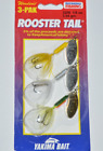 3 lures wordens rooster tail 3-pak trout spinners 1/8oz assortment wh frt yl