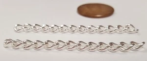 12 PIECES VINTAGE STERLING SILVER PLATED STEEL 2 INCH CURB CHAIN SECTIONS N285 - Picture 1 of 3
