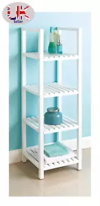 Unità di visualizzazione scaffalatura bagno in legno 4 livelli scaffalature armadio indipendente - Foto 1 di 5