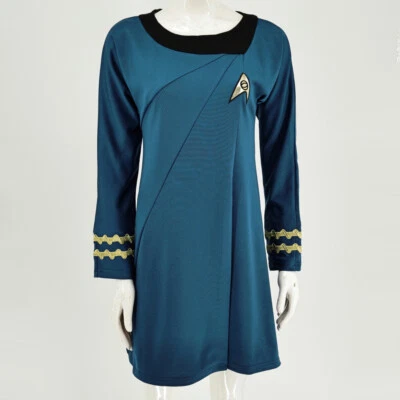 The Original Series Classic Female Duty Uniform Blue Dress TOS Cosplay Costume - Image 1 of 4