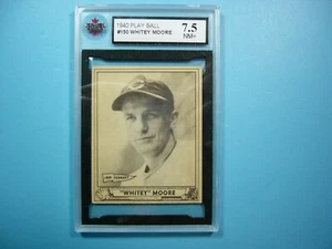 1940 PLAY BALL GUM INC. MLB BASEBALL CARD #150 WHITEY MOORE KSA 7.5 NM+ SHARP GL - Picture 1 of 2