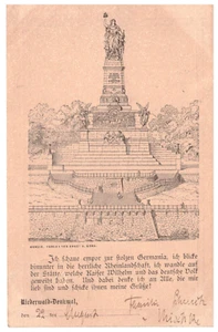 AK: RG02- Antike Postkarte: Ganzsache Deutschland Niederwald-Denkmal von 1884 - Bild 1 von 2