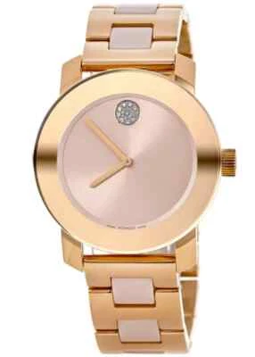 Movado Ladies Bold Quartz Pink Dial Watch - 3600799 NEW - Image 1 of 4
