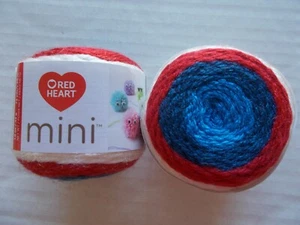 Red Heart Mini yarn, Americana, lot of 2 (72 yds/1.6 oz ea) - Picture 1 of 2