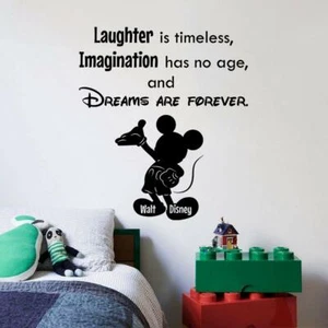 Dreams Quote Mickey Disney Cartoon Home Room Wall Sticker Vinyl Art Decal Decor - Picture 1 of 5