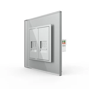 Puszka telefoniczna i komputerowa LIVOLO VL-C7-1TC-15 + VL-C7-SR-15 szara - Zdjęcie 1 z 5