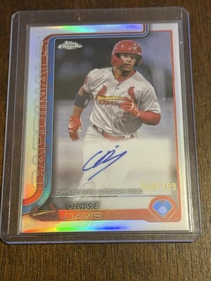 2025 Topps Pro Debut Baseball Chrome Refractor Chase Davis Autograph #008/199 - Image 1 of 3