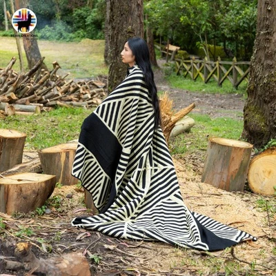 HANDMADE ALPACA BLANKET (Bearded Iris) FREE SHIPPING IN USA, QUEEN SIZE - Image 1 of 4