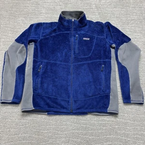 Patagonia Sweater Herren Large blau grau Full Zip R2 Fleece Retro Outdoor Jacke - Bild 1 von 13