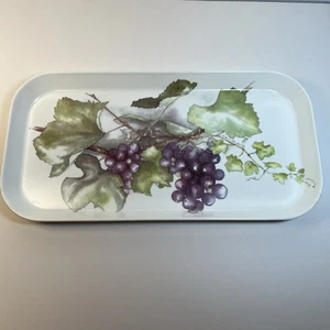 Bandeja de melamina Judy Lambert diseño vintage importaciones uvas en la vid 11x6 - Imagen 1 de 15