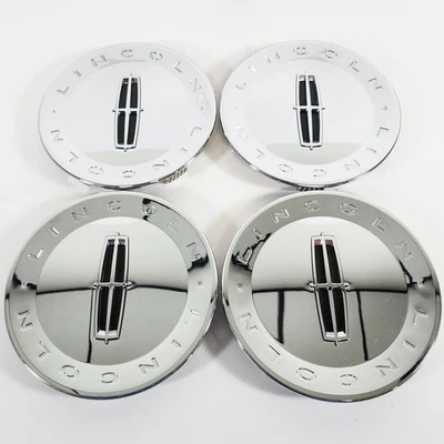 👀 Lincoln Town Car 2006-2011 # 3637A tapas centrales cromadas # 8W13-1A096-BA SET/4 ✅ Foto 1 de 4