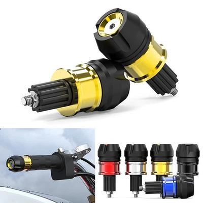 1Pair CNC Aluminum Motorcycle Bike ATVs Handlebar Grips Bar End Cap Plugs Slider - Image 1 of 4