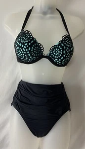 Two Piece Swimsuit Shade Shore Top 34B Kona Sol Bottoms Small SEE DESCRIPTION - Foto 1 di 9