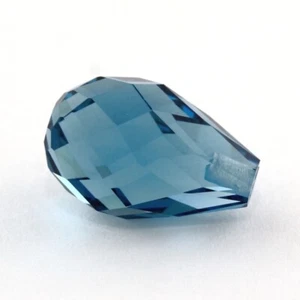 LONDRES TOPACIO AZUL NATURAL 12 x 8 MM GOTA CORTE BRIOLETTE PARTE SUPERIOR PERFORADA F-4486 - Imagen 1 de 1