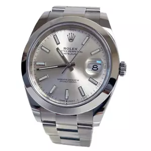 Rolex Datejust 41 126300 acciaio ostrica 41 mm indice argento - Foto 1 di 4