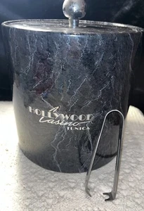 Hollywood Casino Tunica Ice Bucket With Ice Tongs Kraftware 8” - Picture 1 of 14