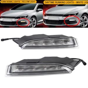 Pair Daytime Running Light LED Fog Lamp DRL For Volkswagen Scirocco R 2010-2014 - Picture 1 of 12