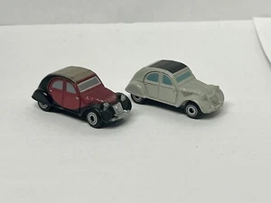 Micro Machines Galoob Hasbro Maroon Gray Lot Citroen 2CV Classic HTF Car 2 CV - Picture 1 of 8