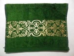 HOLIDAY Fingertip Towel, Gold Thread design band 3.25", 11"x18" - Imagen 1 de 1