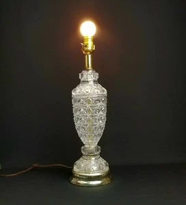 Glass End Table Lamp Heavy Thick Glass Needs Rewired - Picture 1 of 8