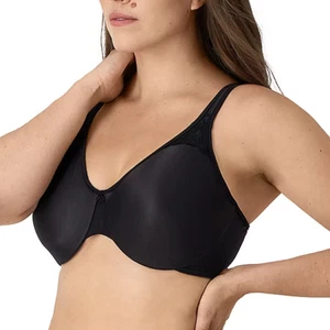 New Bali DF 3385 Passion for Comfort Black Underwire Minimizer Bra Sz 36DD - Picture 1 of 6