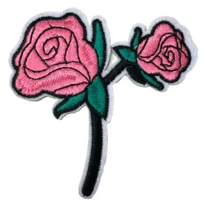 Patch Sew On Iron On Embroidered Clothing Hats Jackets Coat  ROSE FLOWER A139 - Picture 1 of 3