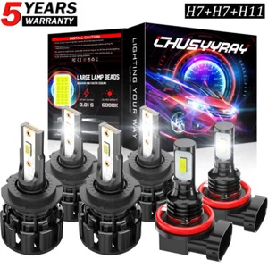 For Smart Fortwo 2008-2015 6000K Front LED Headlights Hi&Lo + Fog Light Bulbs - Picture 1 of 20