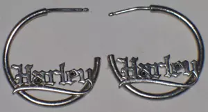 STERLING SILVER HARELY DAVIDSON GEM STONE EARRINGS - Picture 1 of 4