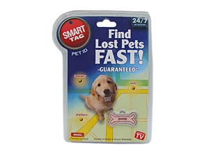 Smart Tag Pet ID Small Pink Bone Enamel EAlert Service Find Your Pet Fast - Picture 1 of 8