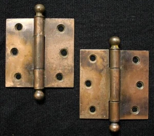 5 verfügbar SAUBERE Paar 3"x3" Antik Vintage Alt Kupfer Stahl Innentürscharniere - Bild 1 von 4