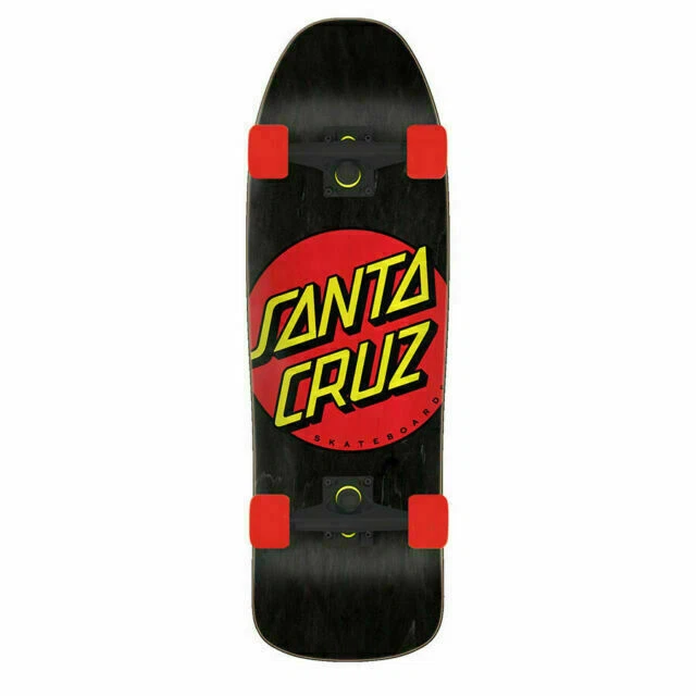 Santa Cruz Classic Dot Skateboard - Black/Red