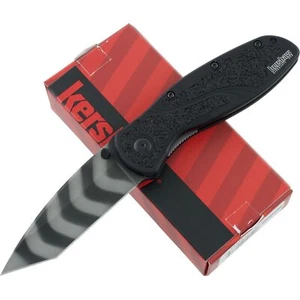 Kershaw Blur Tiger Striped Black Assisted Opening Linerlock Pocket Folding Knife - Picture 1 of 2