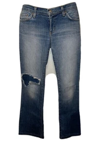 Blue Cult Y2K Vintage Distressed Rip Patched Flare Light Wash Denim Jeans 28 VTG - Picture 1 of 6