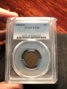 1914 D 1c Lincoln Wheat Penny One Cent PCGS VF30 Rare Key Denver NO RESERVE!!! - Picture 1 of 3