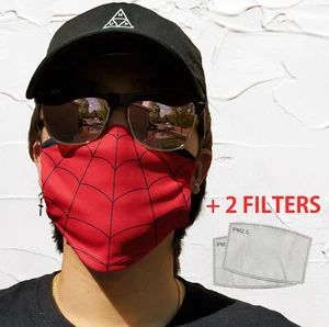 Spider Web Face Mask With Filters &Pocket Washable Reusable Adult&Kids face Mask - Picture 1 of 9