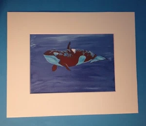 Impresión 8" x 10" mate 5" x 7" de orca blanca y negra o ballena asesina - Imagen 1 de 3