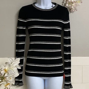 Camisa para mujer REBECCA TAYLOR La Vie a rayas manga larga suéter esmaltada - Imagen 1 de 7