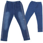 Dziewczęce legginsy Jeans Look Elastyczny pas Spodnie z gumowym paskiem Jegginsy Niebieskie