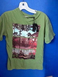 BUFFALO David Bitton~Green GRAPHIC TEE T-SHIRT~Short Sleeve~Boys Small~NWT - Picture 1 of 2