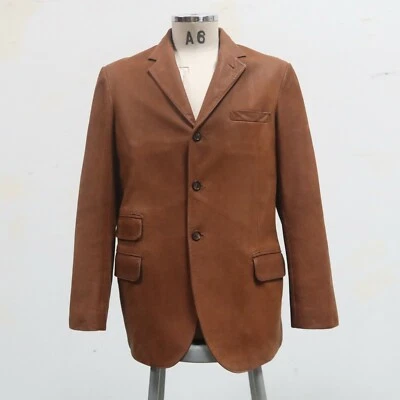Chaqueta Blazer Brunello Cucinelli Cuero Talla L M Abrigo Deportivo Foto 1 de 4