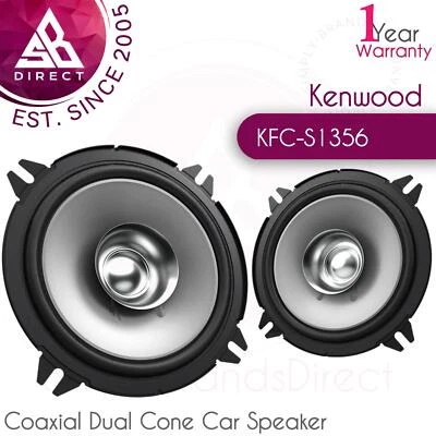 Kenwood KFC-S1356 5'' Coaxial Dual Cone Car Door-Shelf Speaker│260W│4Ω│Black - Image 1 of 2