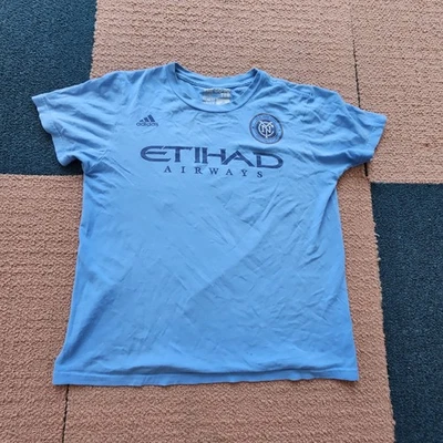 New York City FC Jersey Boys Medium Blue Adidas NYCFC Soccer MLS Shirt Youth Y0a - Image 1 of 4