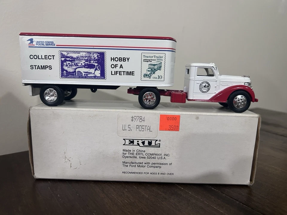 Ertl 1990 年美国邮政压铸卡车。 盒子 8.25 英寸长。 #9784。 1948 年钻石 T 汽车 — 第 1/4 张图片