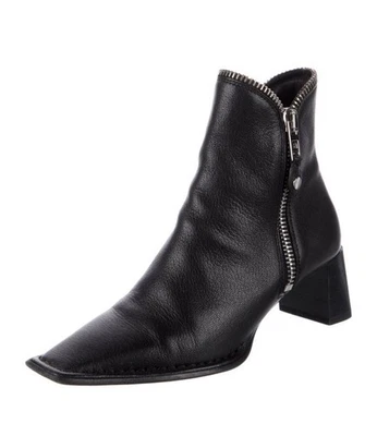 Botas de tornozelo ALEXANDER WANG Lane couro biqueira quadrada com zíper couro - Tamanho 35/5 - Imagem 1 de 4