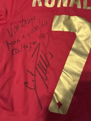 Cr7 Cristiano Ronaldo Autographed Soccer Jersey Portugal Size Small - Image 1 of 4