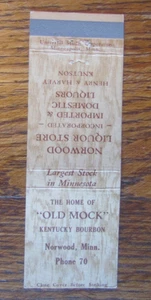ALCOHOL MATCHBOOK COVER: NORWOOD LIQUOR STORE NORWOOD, MINNESOTA MATCHCOVER -A1 - Picture 1 of 1