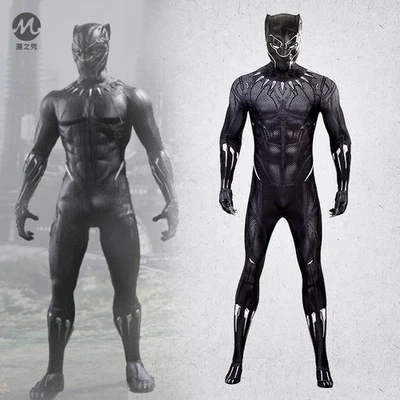Marvel Pantera Negra Adulto Zentai Disfraz Disfraz Mono Body Halloween Foto 1 de 4