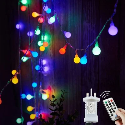 Fairy Lights Plug in 120 LEDs, 15M/49ft Globe String Lights Mains Powered, 8 ... - Image 1 of 4